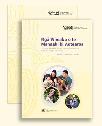 Aroturuki Tamariki Experiences of Care Report cover - Te Reo Māori version